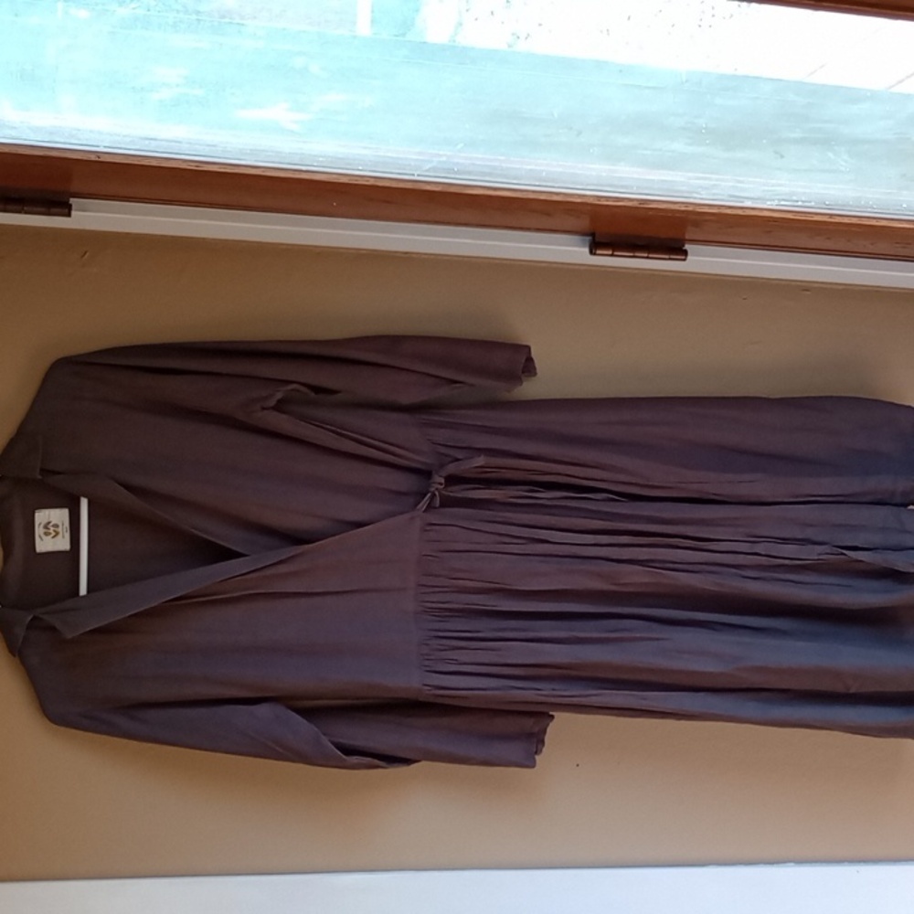Everyday is Sunday pleated Midi V Neck Long Sleeve Wrap Dress Size M